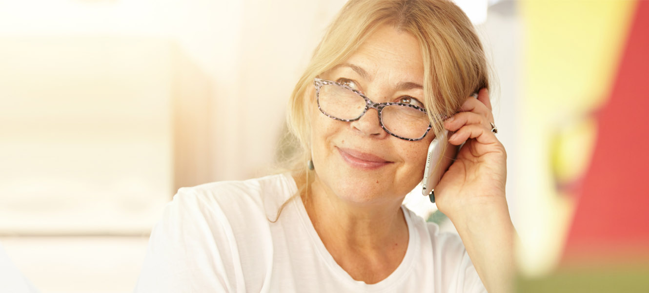 Older woman on a cell phone